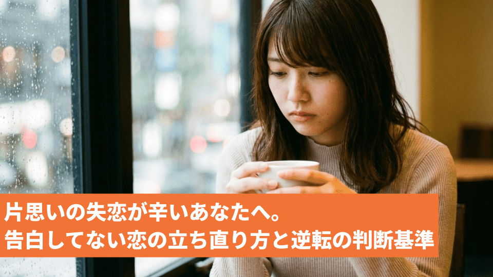 片思いの失恋が辛いあなたへ。告白してない恋の立ち直り方と逆転の判断基準