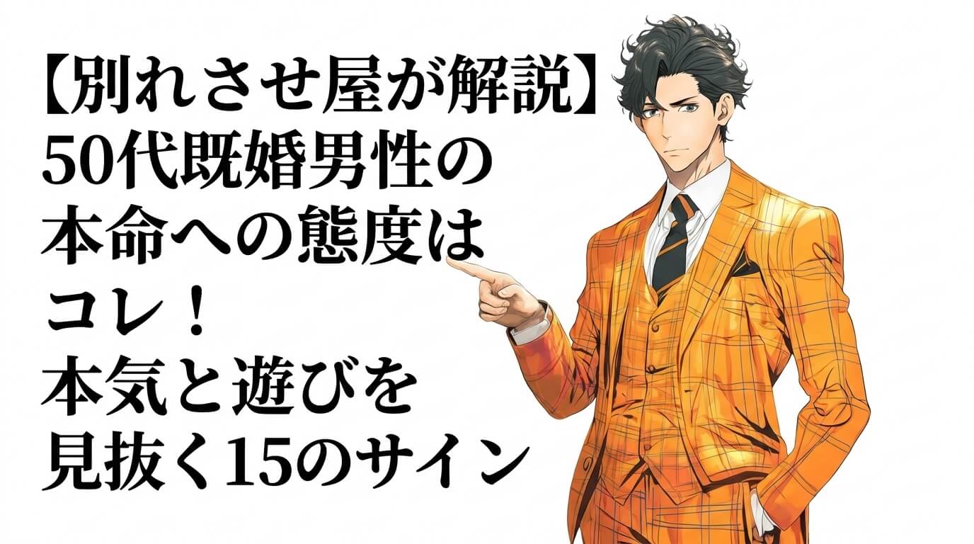 【別れさせ屋が解説】50代既婚男性の本命への態度はコレ！本気と遊びを見抜く15のサイン