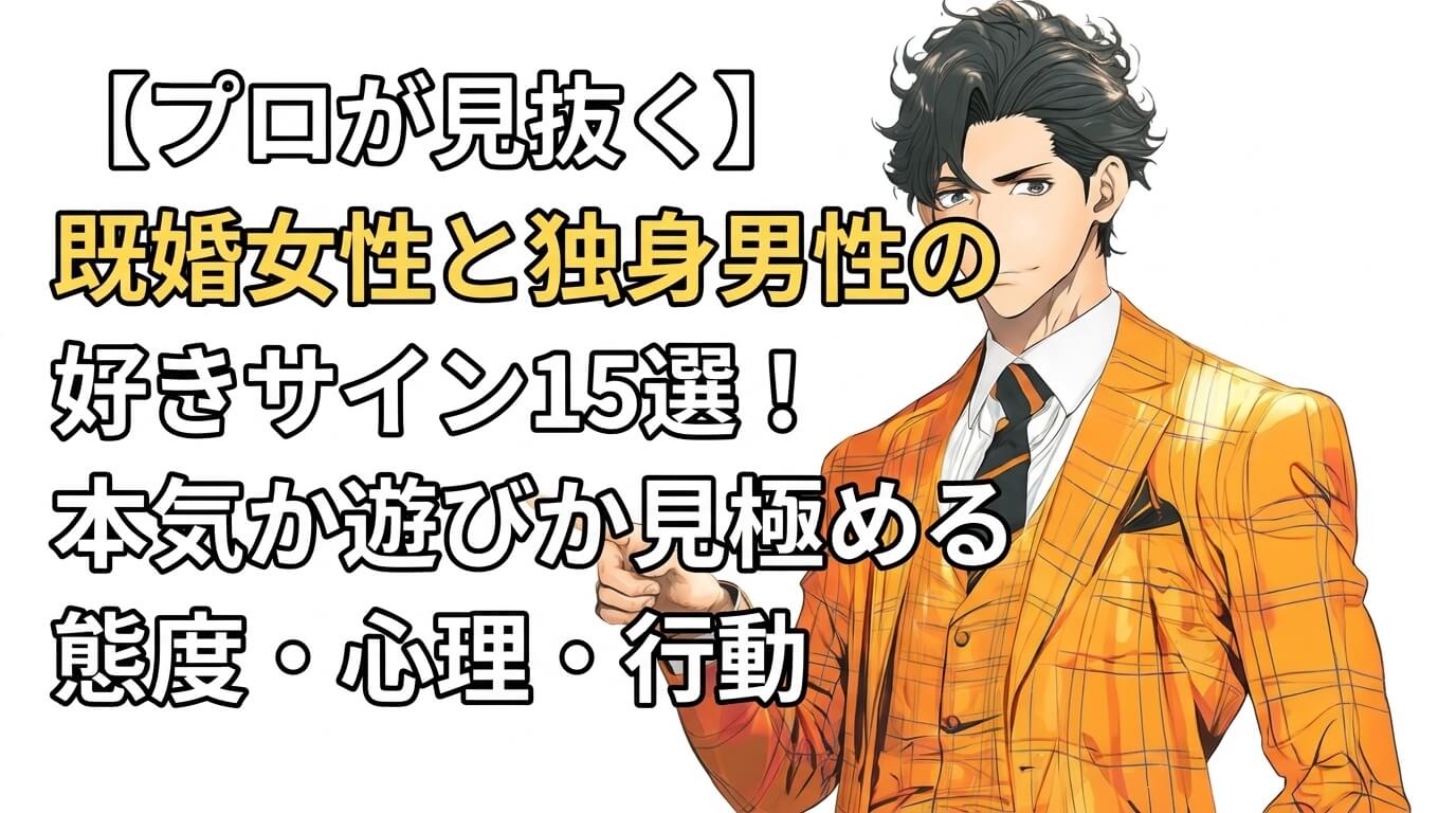 【プロが見抜く】既婚女性と独身男性の好きサイン15選！本気か遊びか見極める態度・心理・行動